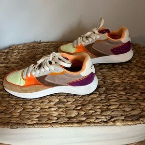 Hoff Multicolor Women's Casual Sneakers - Orange, Purple & Cream
